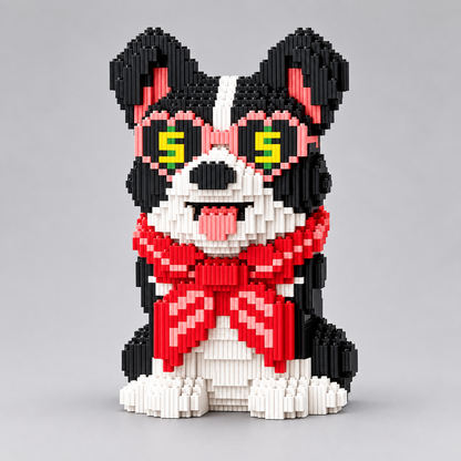 Hund mit rotem Schal Bausteinset