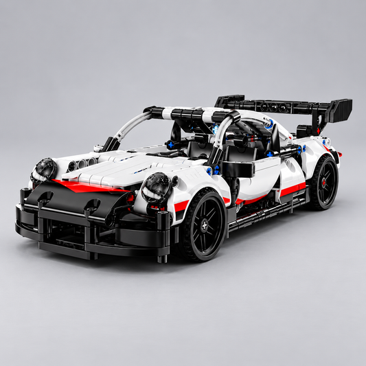 Weißer Supersportwagen Bausteinset