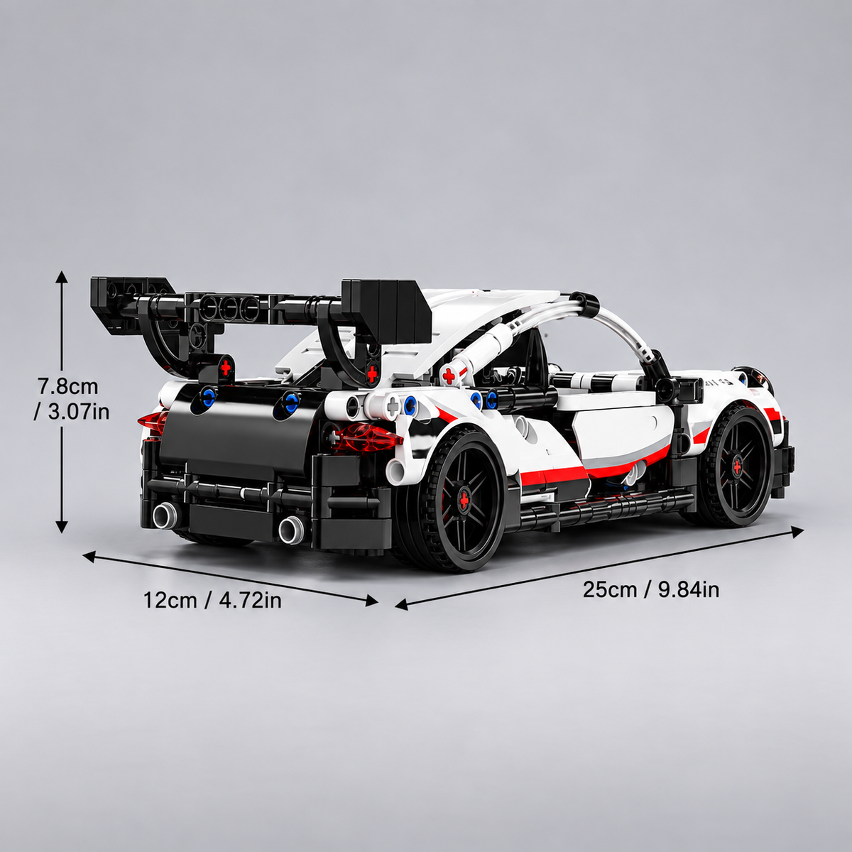 Weißer Supersportwagen Bausteinset