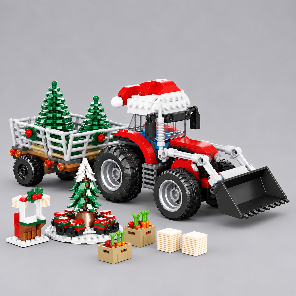 Weihnachtstraktor Bausteinset