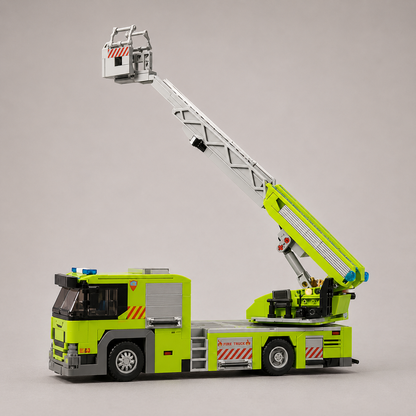 Feuerwehrfahrzeug mit Leiter Bausteinset