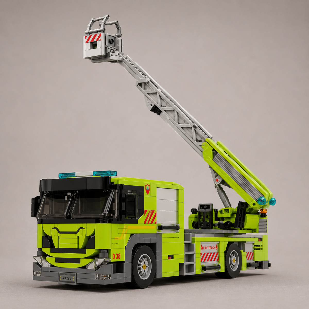 Feuerwehrfahrzeug mit Leiter Bausteinset