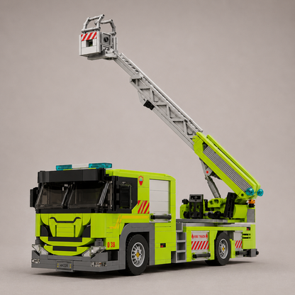 Feuerwehrfahrzeug mit Leiter Bausteinset