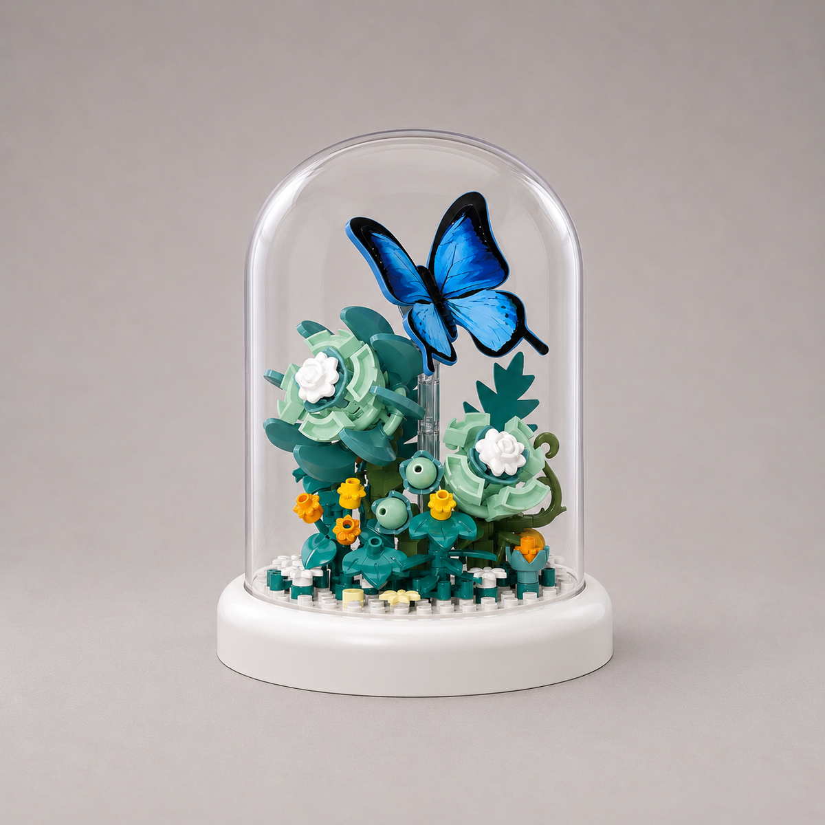 Blauer Schmetterling in Glasglocke Bausteinset
