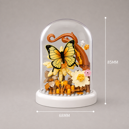 Gelber Schmetterling in Glasglocke Bausteinset