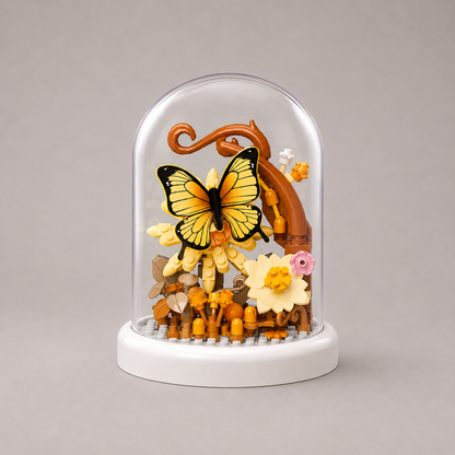 Gelber Schmetterling in Glasglocke Bausteinset
