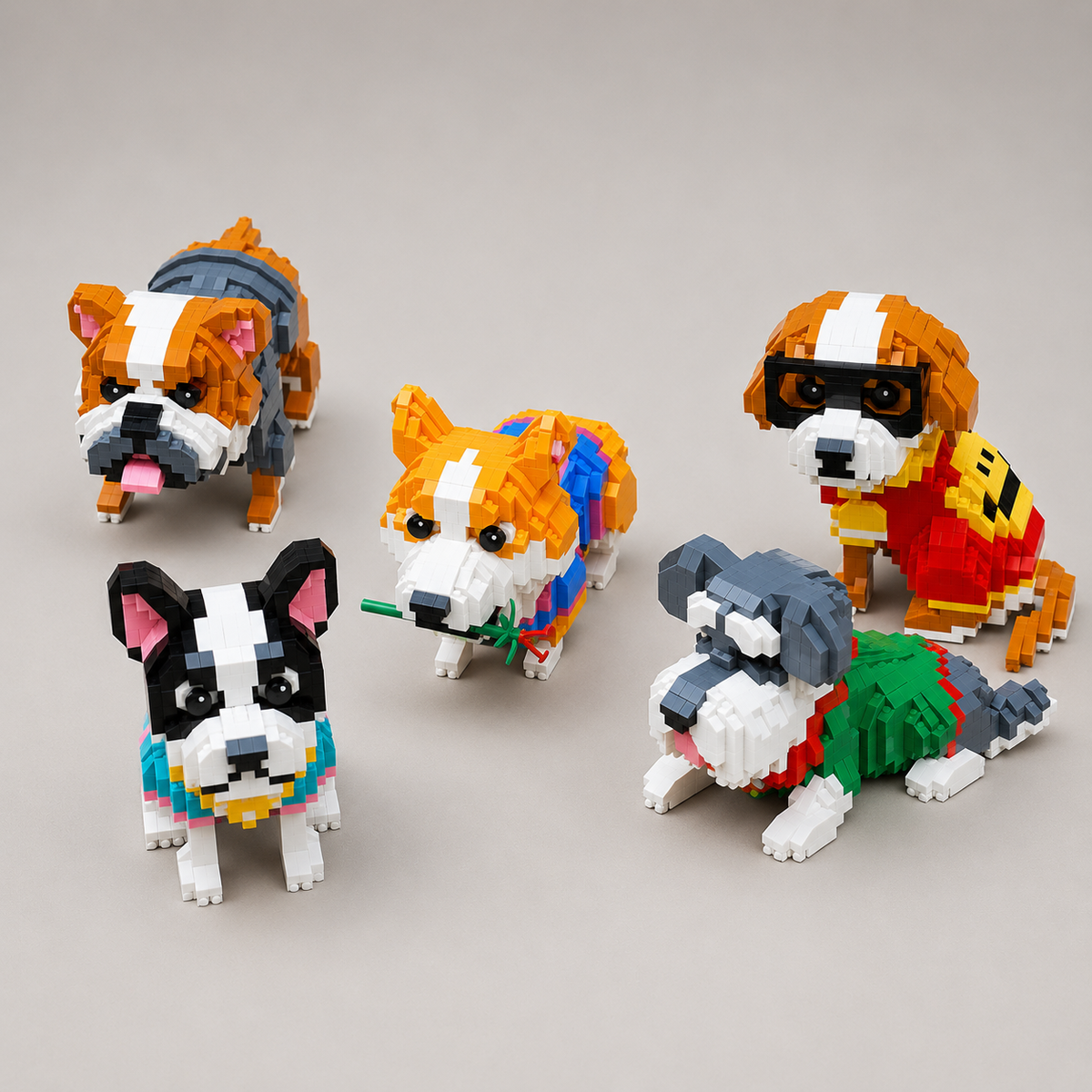 Französische Bulldogge Bausteinset