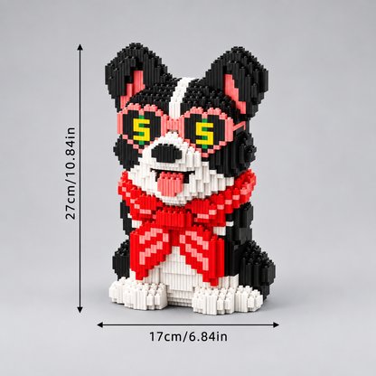 Hund mit rotem Schal Bausteinset