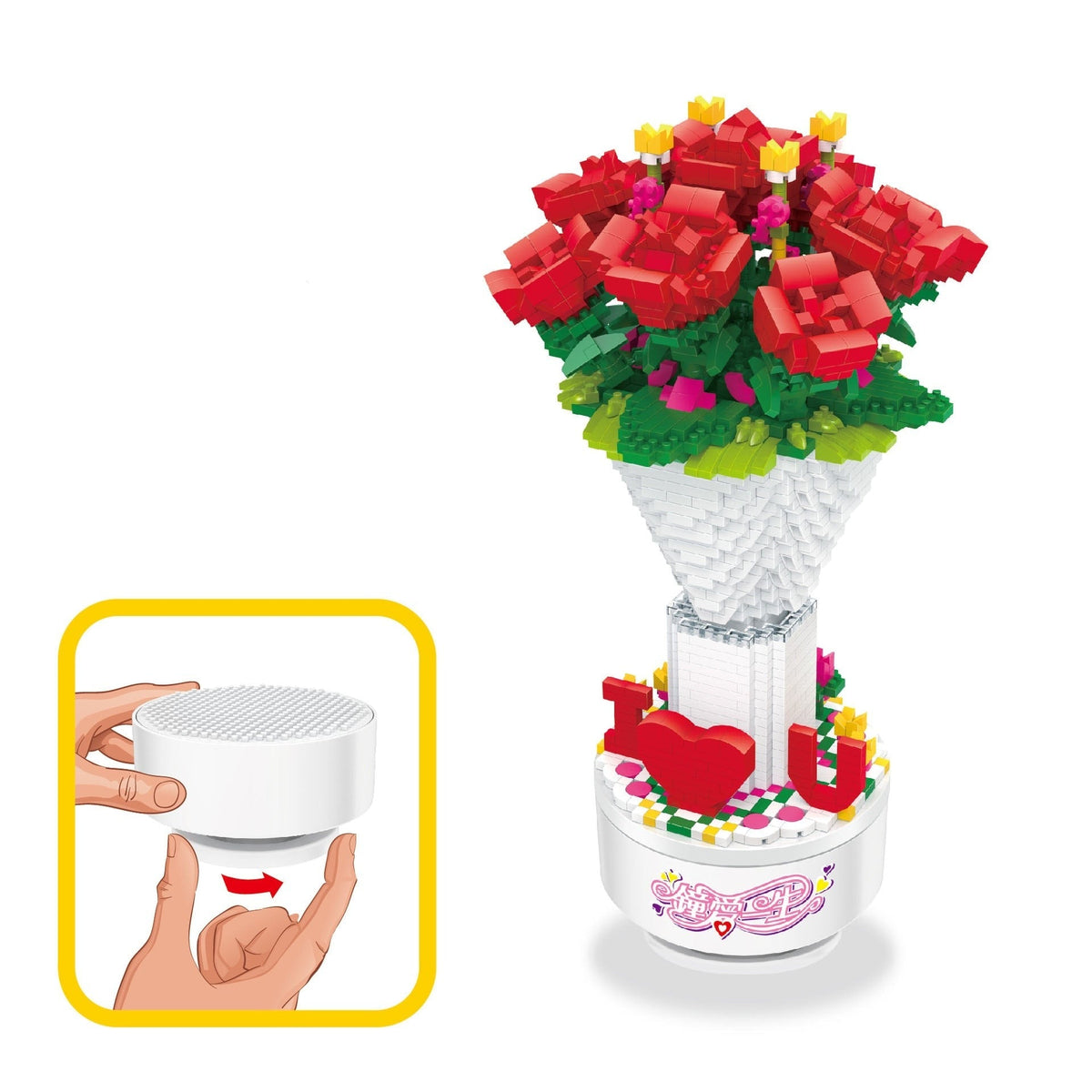 Spieldose Rosen Bausteinset