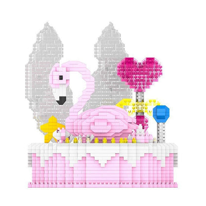 Flamingo-Kuchen Bausteinset