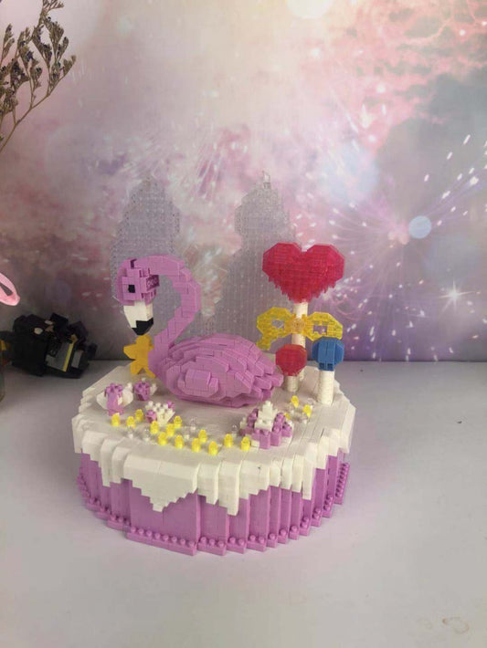 Flamingo-Kuchen Bausteinset