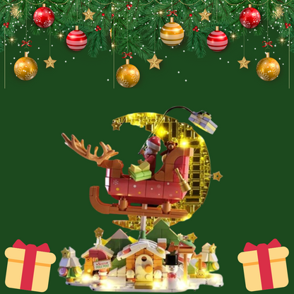 Weihnachtsmann im Schlitten Bausteinset