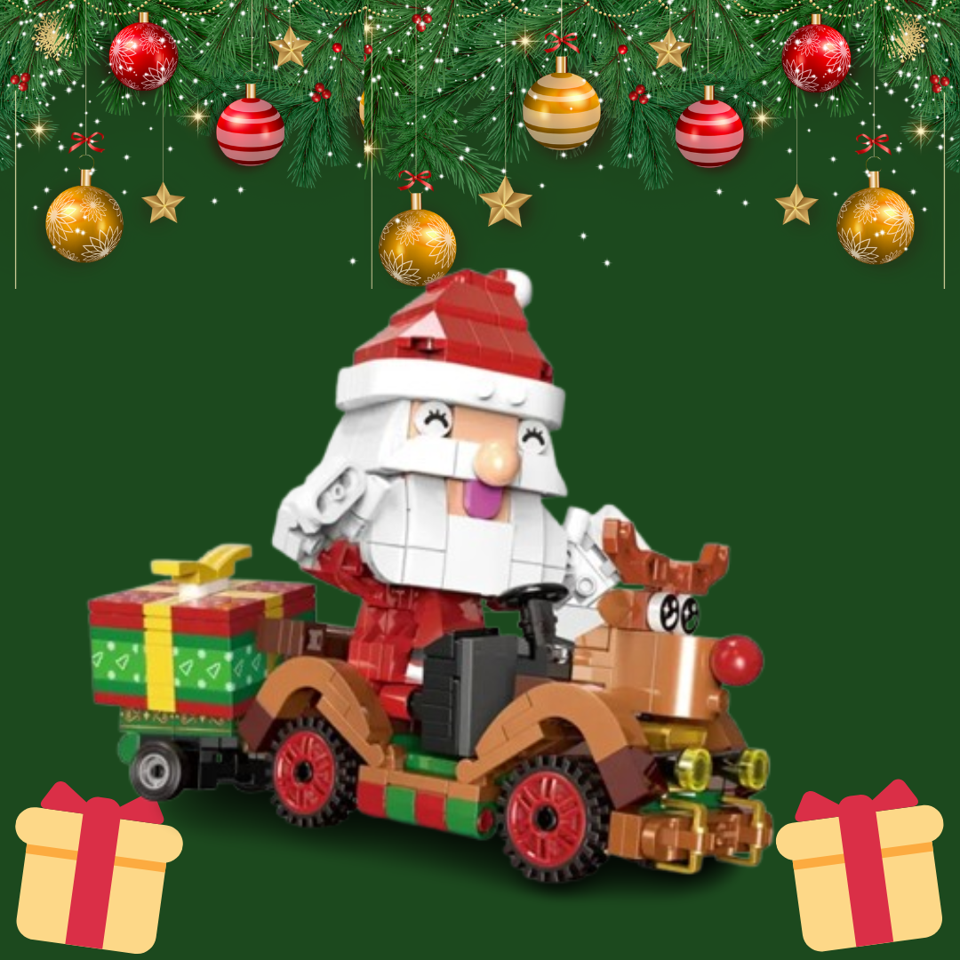 Weihnachtsmann auf Auto Bausteinset