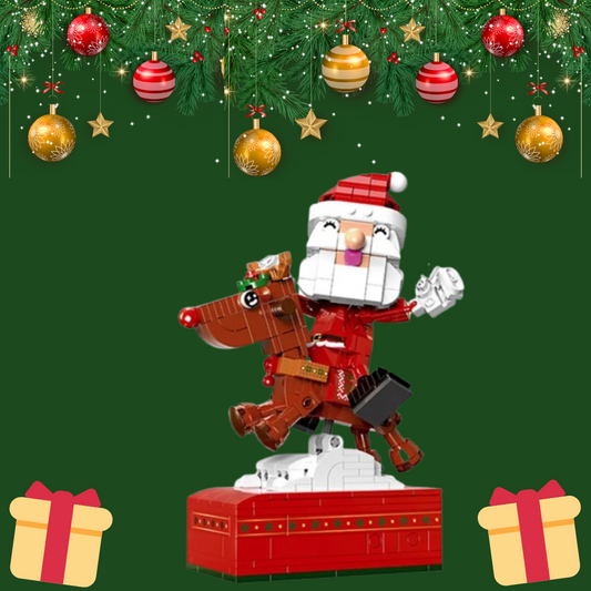Der Weihnachtsmann auf dem Rentier Bausteinset