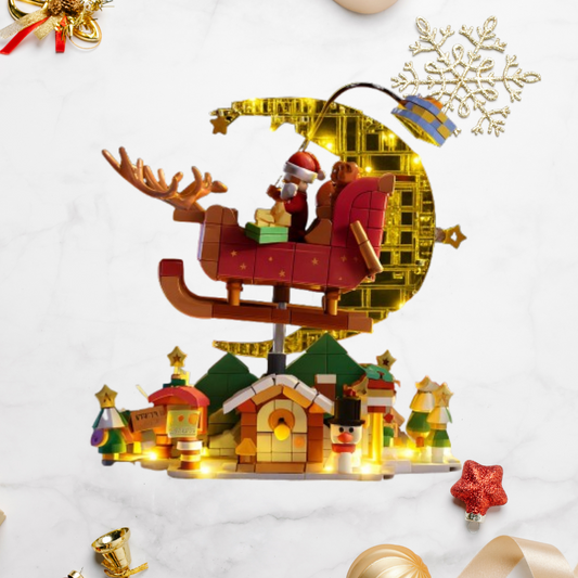 Weihnachtsmann im Schlitten Bausteinset