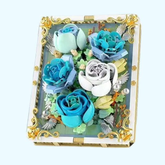 blaues Rosenbild Bausteinset