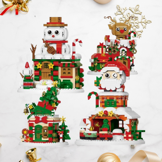 Schöne Weihnachtshäuschen Bausteinset