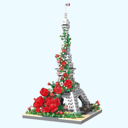 Eiffelturm mit Rosen Bausteinset