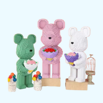 Bär mit Rosen Bausteinset