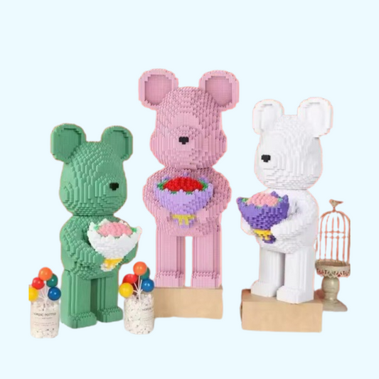 Bär mit Rosen Bausteinset