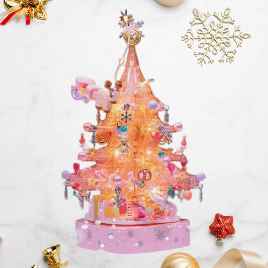 Rosa Weihnachtsbaum Bausteinset