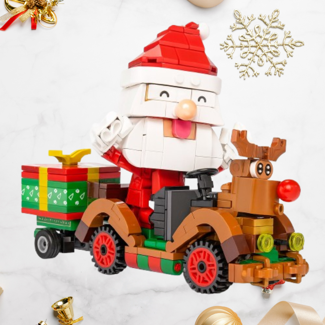 Weihnachtsmann auf Auto Bausteinset