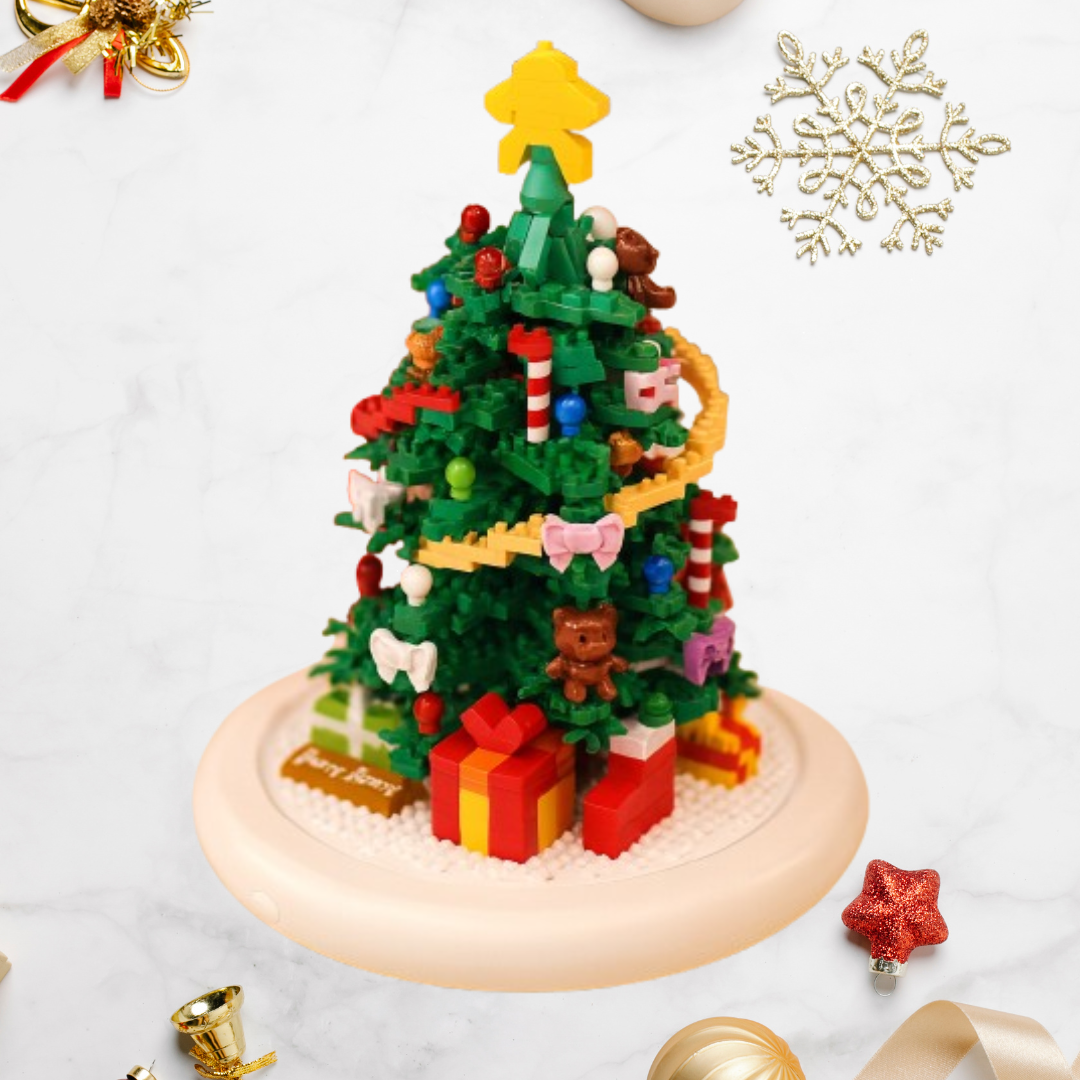 Geschmückter weihnachtsbaum Bausteinset