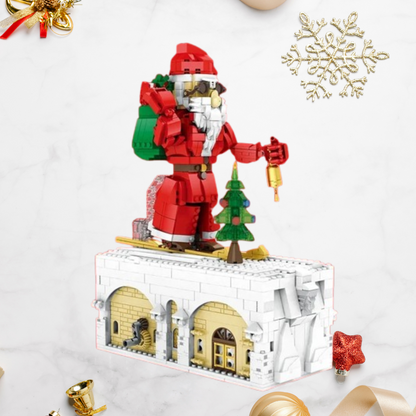 Weihnachtsmann auf Skiern Bausteinset