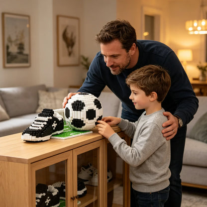 Fußballschuh auf Feld Bausteinset