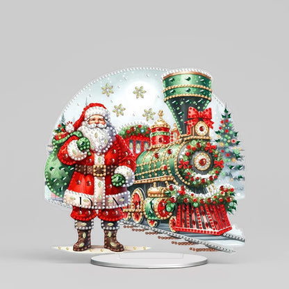 Diamond Painting 5D Weihnachtsmann mit Zug
