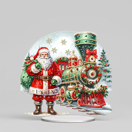 Diamond Painting 5D Weihnachtsmann mit Zug