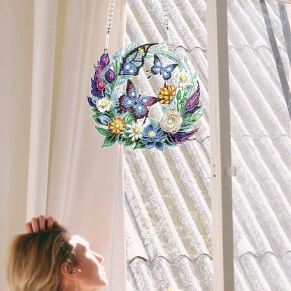 Diamond Painting Schmetterlinge mit Blumen