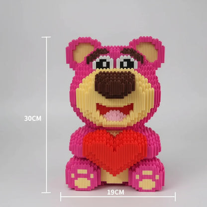 Rosa bär mit Herz Bausteinset