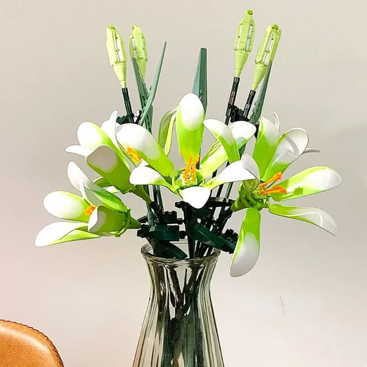 Weiße Lilien Bausteinset