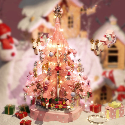 Rosa Weihnachtsbaum Bausteinset