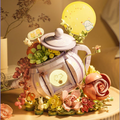 Teetasse mit Blumen Bausteinset