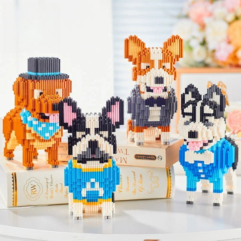 Welsh Corgi im Anzug Bausteinset