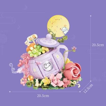 Teetasse mit Blumen Bausteinset