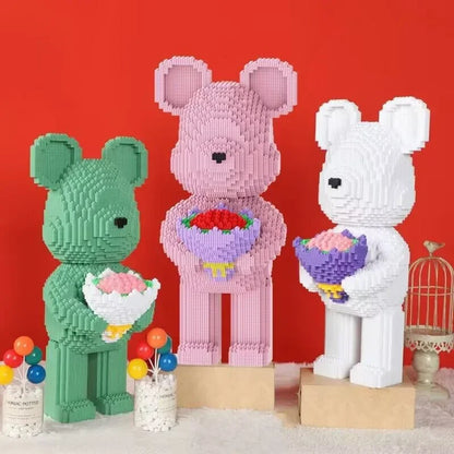 Bär mit Rosen Bausteinset