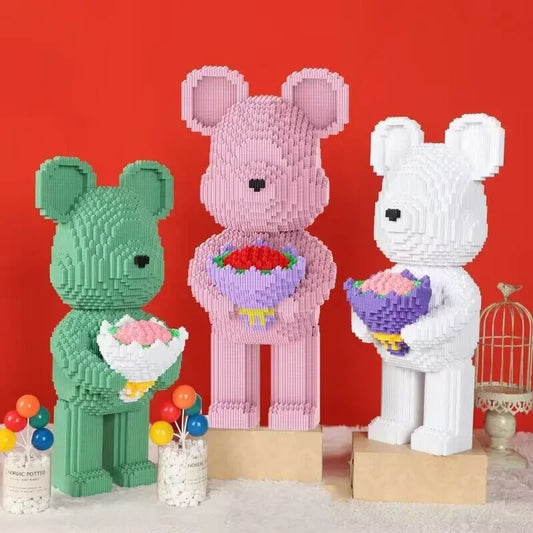 Bär mit Rosen Bausteinset