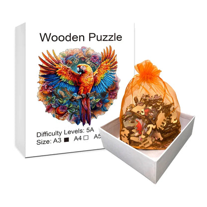 Papagei Holzpuzzle