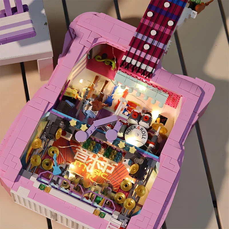 Rosa Gitarre Bausteinset