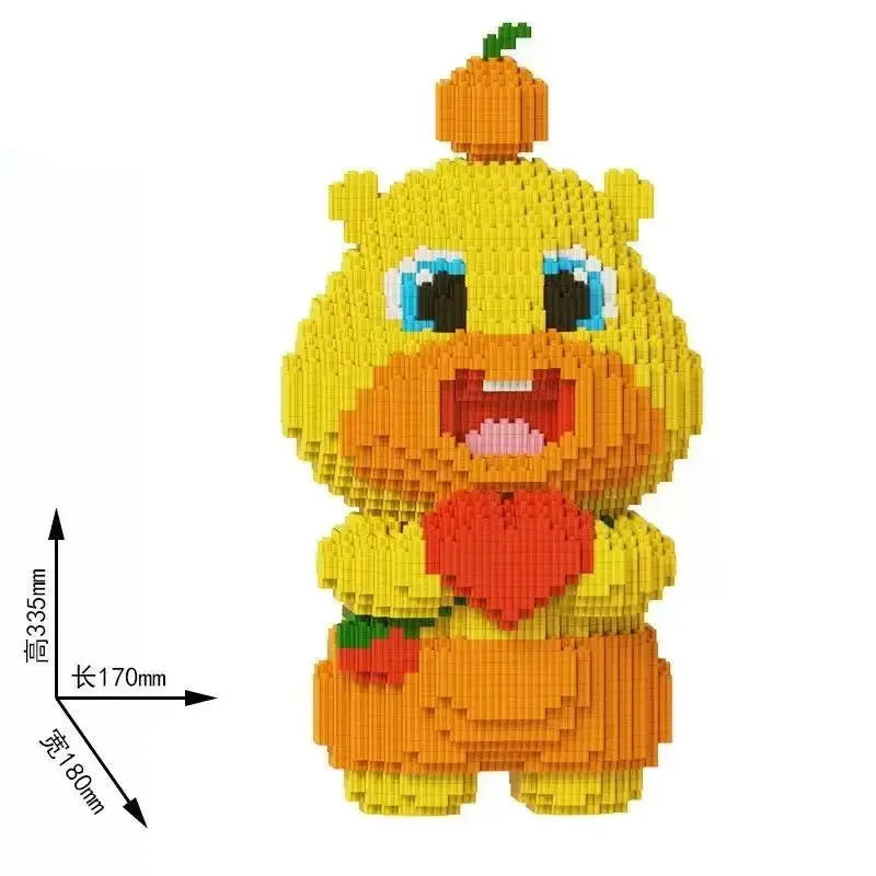 Gelber Teddybär mit Herz Bausteinset