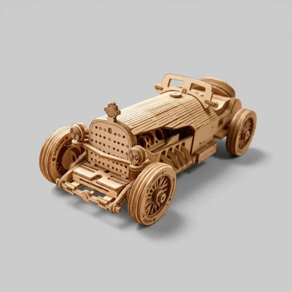 Vintage Sportwagen 3D-Holzbausatz