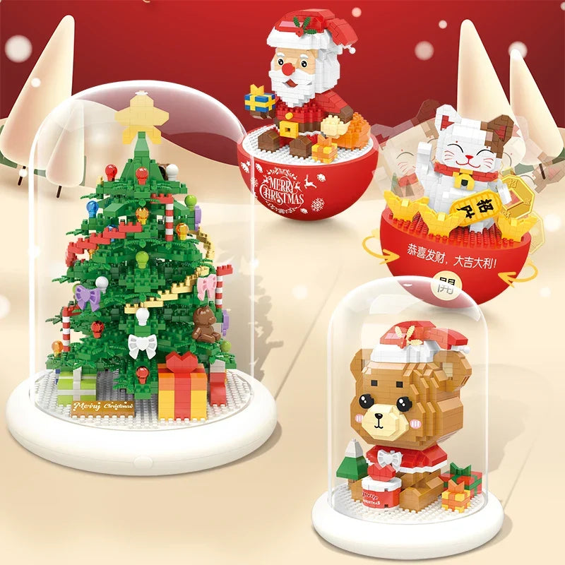 Geschmückter weihnachtsbaum Bausteinset