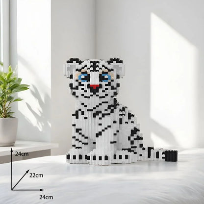 Sitzender weißer Tiger Bausteinset