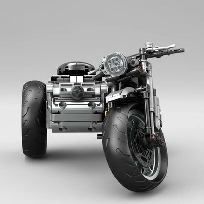 Mechanisches Retro Dreirad Motorrad Bausteinset