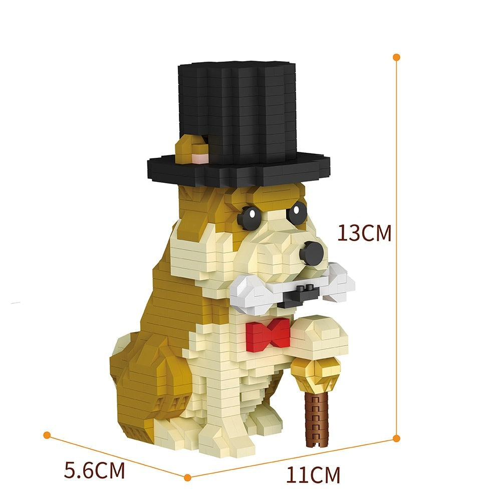 Shiba mit Hut Bausteinset