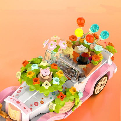 Rosa Hochzeitsauto Bausteinset