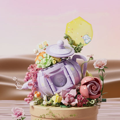 Teetasse mit Blumen Bausteinset